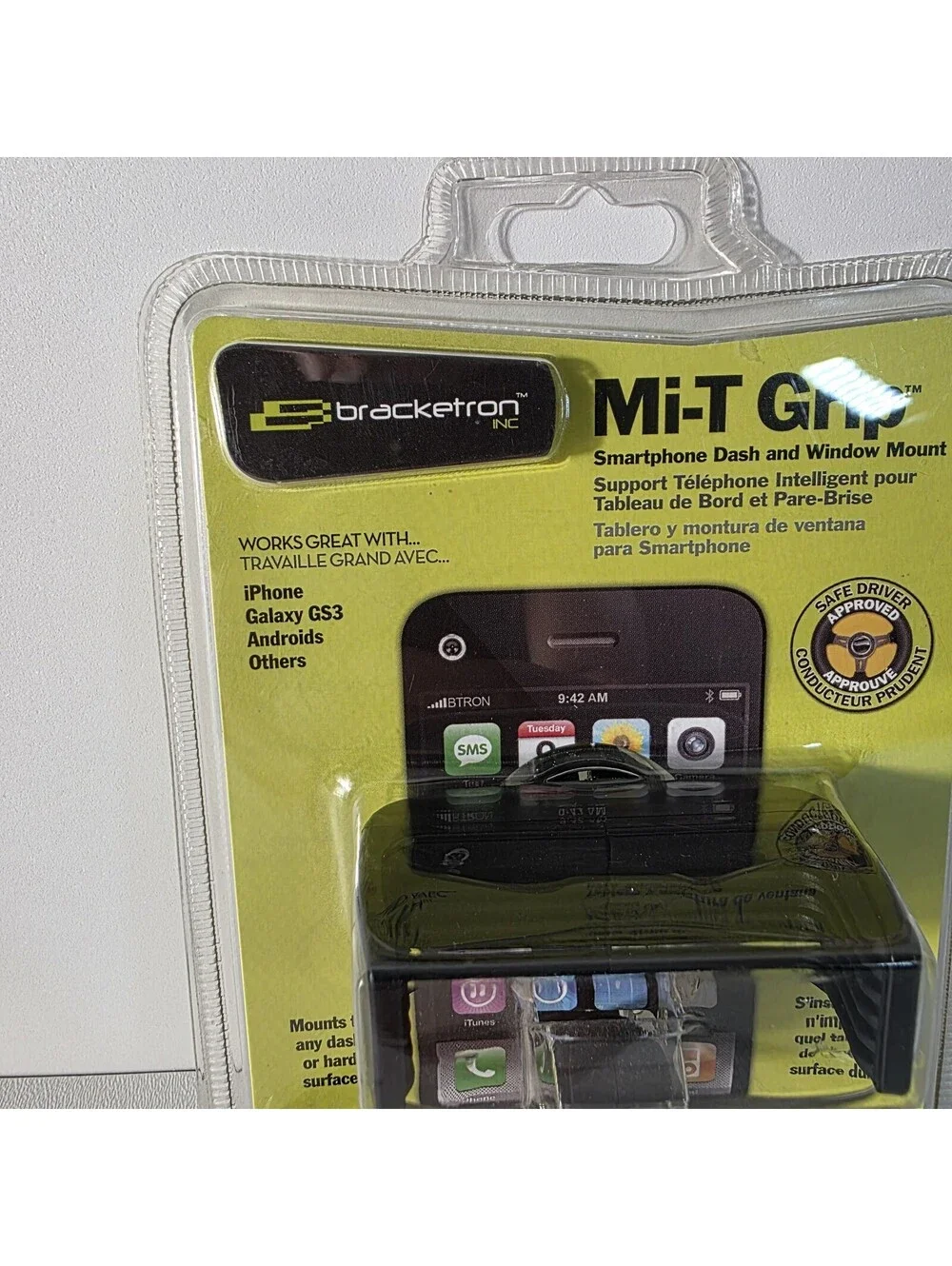 Bracketron - Mi-T Grip Cell Phone Smartphone Dash/Window Mount IPM-495-BL New!